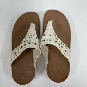 Fitflop Cream Sandals with Silver Embellishments